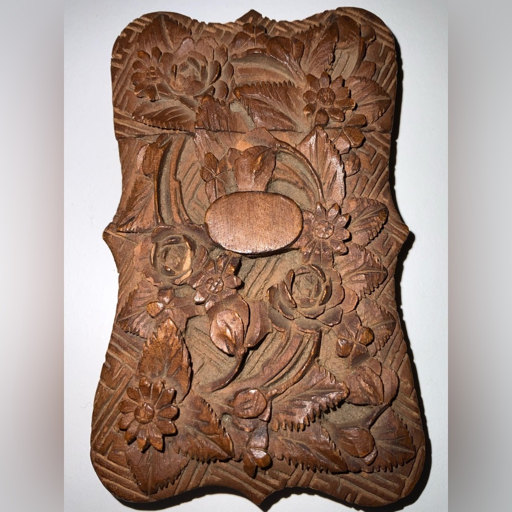Antique Wooden Calling Card Case